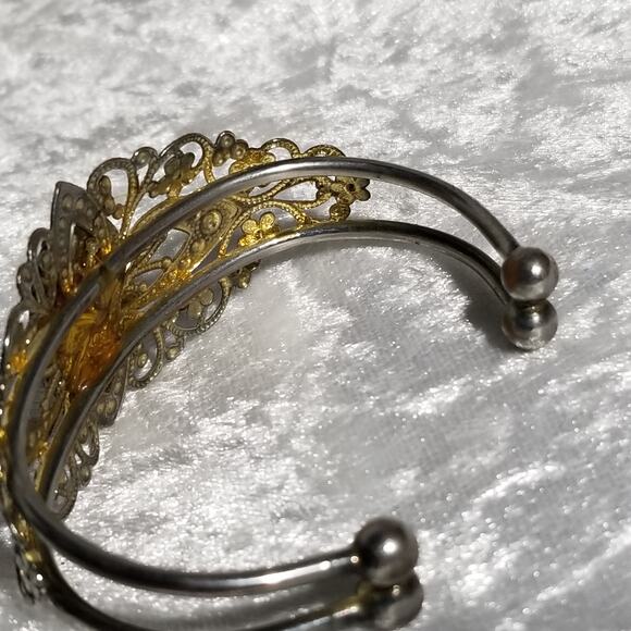 Aurora borealis look cuff filigree bracelet  1.1748 - Picture 7 of 10